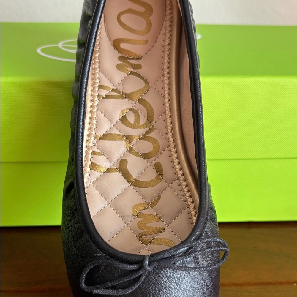 Sam Edelman Black Leather Loafers with Bow